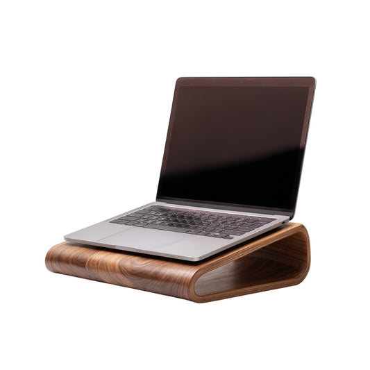 Nordic Walnut Wood Laptop Stand - Handcrafted Aesthetic Elevation